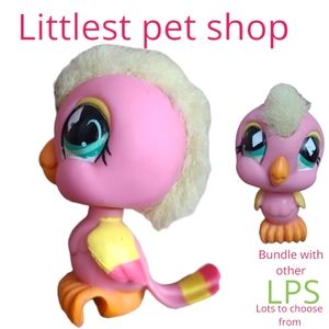 Hasbro Littlest Pet Shop Pink Cockatoo Yellow Mohawk retired collectible rare